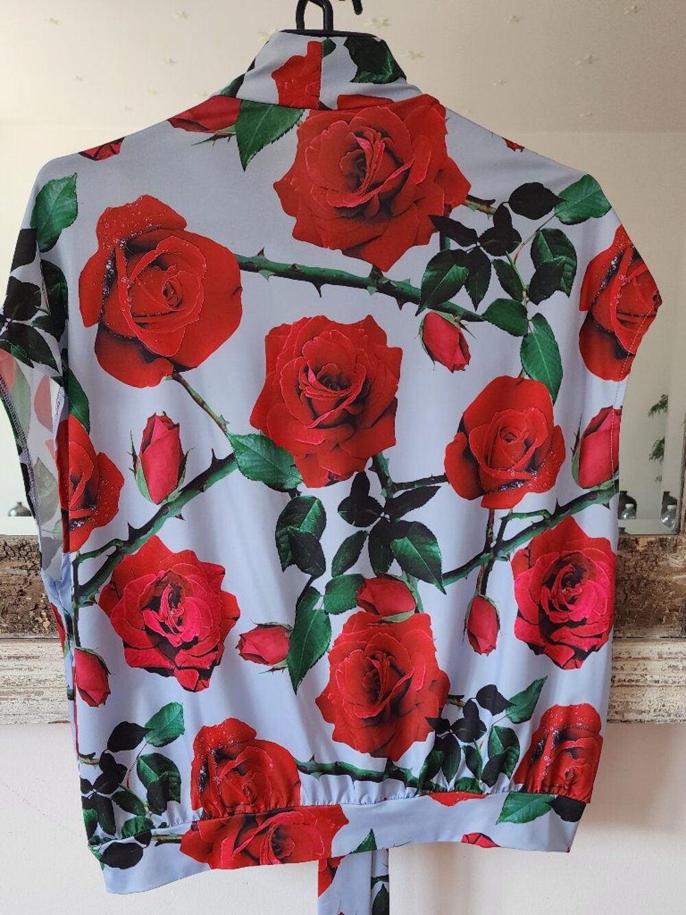 Rose Print Wrap Blouse - Picture 2 of 3